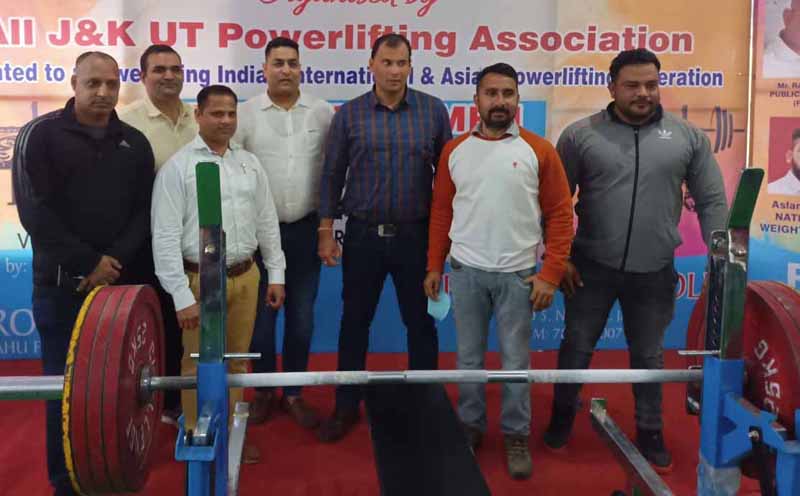 Dignitaries during opening ceremony of UT level Bench Press Championship at Jammu. Dignitaries during opening ceremony of UT level Bench Press Championship at Jammu.