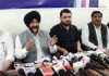 JKAP provincial president Manjit Singh addressing press conference in Jammu. — Excelsior/Rakesh