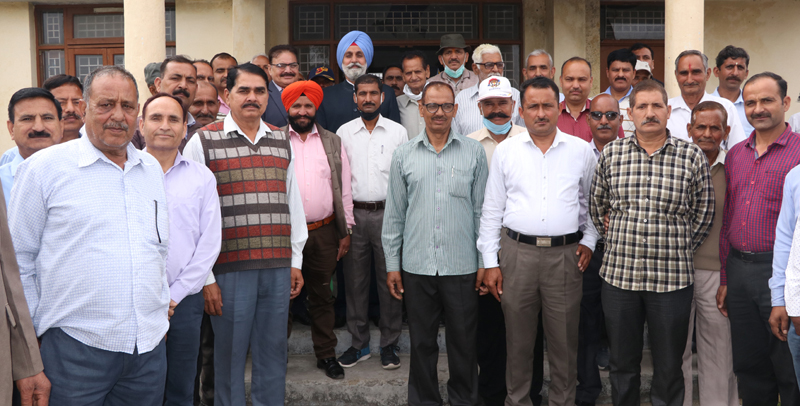 Ex-servicemen during a meeting at Samba on Saturday. Ex-servicemen during a meeting at Samba on Saturday.