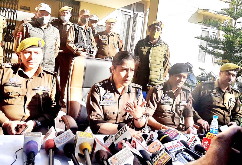 SSP Udhampur Sargun Shukla talking to media persons on Tuesday. SSP Udhampur Sargun Shukla talking to media persons on Tuesday.