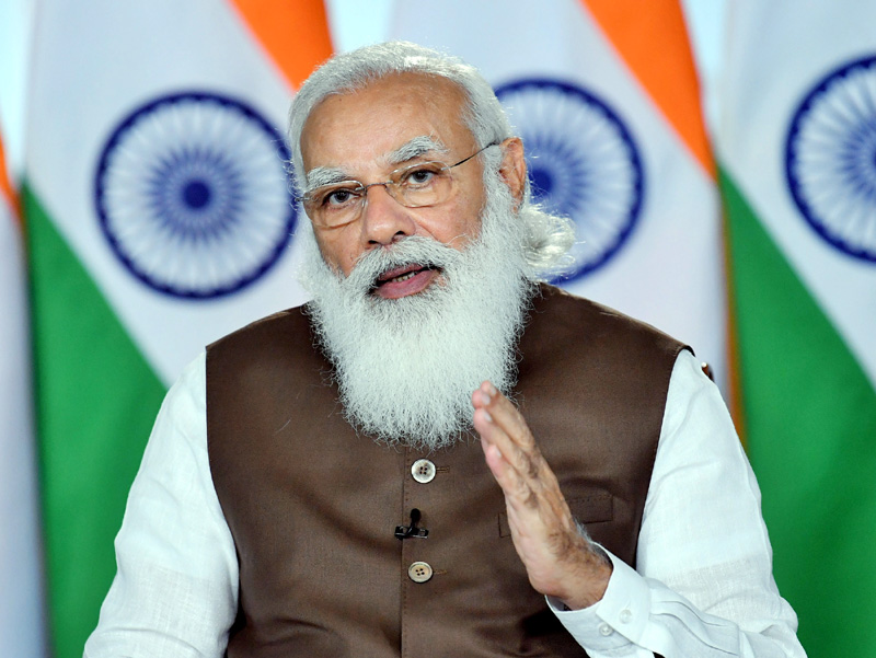 Prime Minister, Narendra Modi addressing a webinar on Production Linked Incentives scheme, organised by the Department of Industry and International Trade and NITI Aayog, through video conferencing, in New Delhi on Friday. Prime Minister, Narendra Modi addressing a webinar on Production Linked Incentives scheme, organised by the Department of Industry and International Trade and NITI Aayog, through video conferencing, in New Delhi on Friday.
