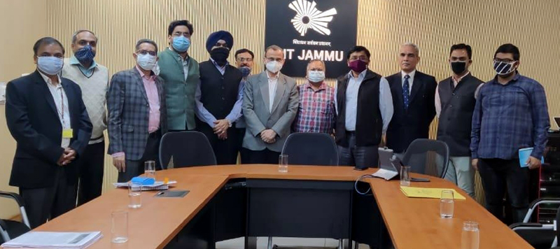 DoT officers posing with Director IIT Jammu Prof Manoj Singh after a seminar. DoT officers posing with Director IIT Jammu Prof Manoj Singh after a seminar.