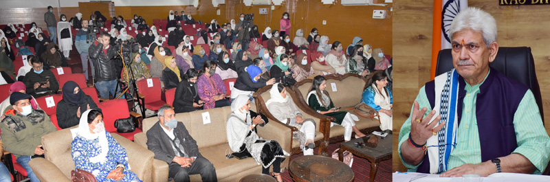 Lt Governor speaking during International Women’s Day celebrations function at Srinagar. Lt Governor speaking during International Women’s Day celebrations function at Srinagar.