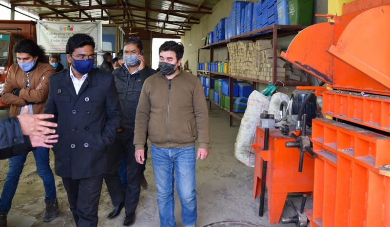 DC Shrikant Balasaheh Suse inspecting a project in Leh. DC Shrikant Balasaheh Suse inspecting a project in Leh.