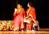 A scene from Dogri play 'Sass Puran' staged at Abhinav Theatre on Wednesday. -Excelsior/Rakesh