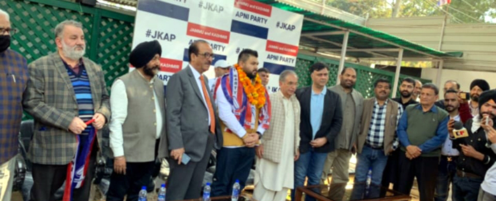 Several Brahman Sabha members joining Apni Party in Jammu on Monday. Several Brahman Sabha members joining Apni Party in Jammu on Monday.