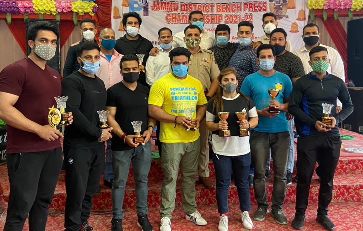 Winners posing for photograph with trophies at Bishnah. Winners posing for photograph with trophies at Bishnah.