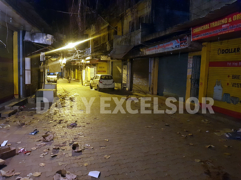 Market wears deserted look as night curfew enforced in Reasi town. -Excelsior/Romesh Mengi Market wears deserted look as night curfew enforced in Reasi town. -Excelsior/Romesh Mengi