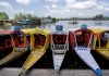 Deserted ‘Shikaras’ on the banks of Dal lake in Srinagar as tourists stay away from Kashmir due to Coronavirus. -Excelsior/Shakeel