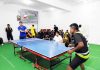 Players in action during the Table Tennis match at Samba.