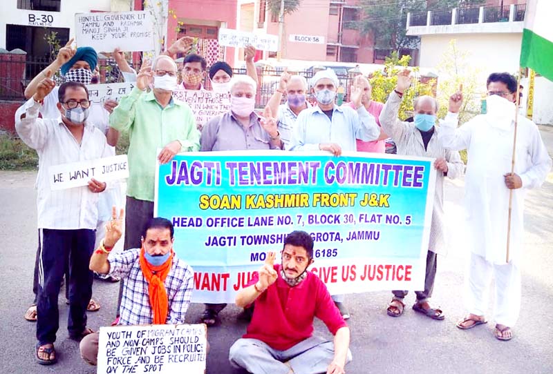 Migrants protesting at Jagti on Friday. Migrants protesting at Jagti on Friday.
