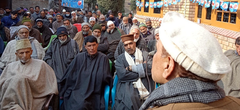 Former Minister, AG Vakil addressing party workers at Srinagar. Former Minister, AG Vakil addressing party workers at Srinagar.