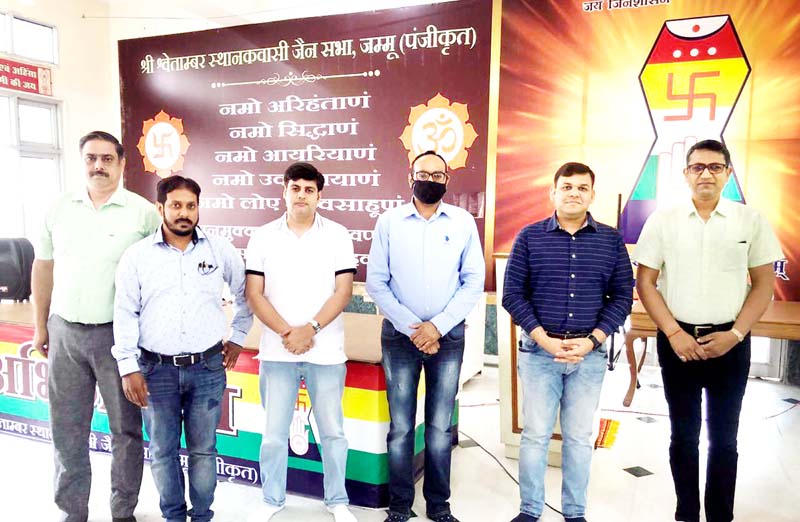 New team of Jain Yuvak Sangh- Jammu posing for a photograph. New team of Jain Yuvak Sangh- Jammu posing for a photograph.