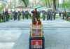 Army officers paying homage to Havildar Mohammad Saleem Akhoon in Anantnag on Saturday.