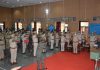 CRPF personnel taking oath during Valour Day celebrations.