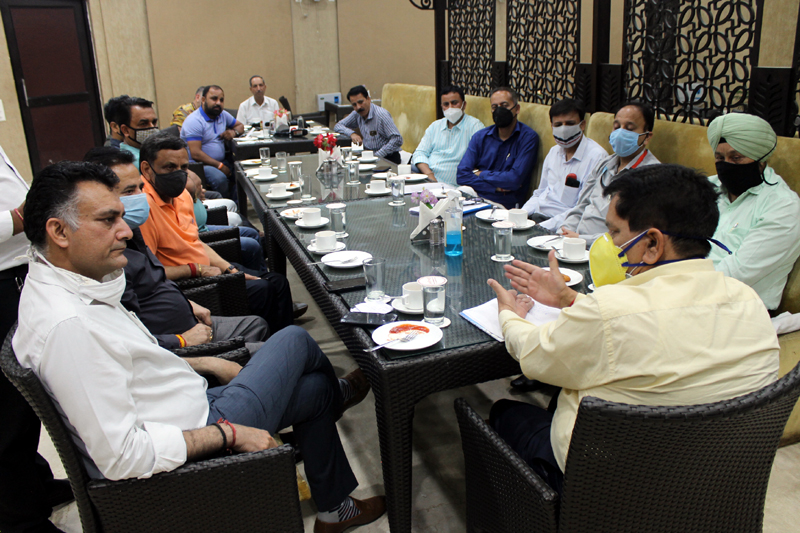 J&K Bank CMD R K Chhibber chairing a meeting organized by HRAK and FHRICJR. J&K Bank CMD R K Chhibber chairing a meeting organized by HRAK and FHRICJR.