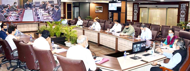 Advisor Baseer Ahmad Khan chairing a meeting at Jammu on Thursday. Advisor Baseer Ahmad Khan chairing a meeting at Jammu on Thursday.