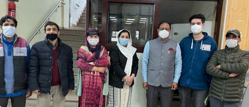 Director NIT Srinagar, Prof. Rakesh Sehgal along with others during visit to campus library. Director NIT Srinagar, Prof. Rakesh Sehgal along with others during visit to campus library.