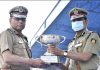 DG CRPF awarding trophy of Best Composite Hospital to IGP (Medical) Composite Hospital CRPF Jammu.