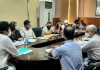 Divisional Commissioner Dr Raghav Langer chairing a meeting on Saturday.