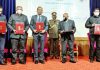 Ladakh LG R K Mathur and officials of Ladakh Administration, LAHDC Leh and SECI posing after signing MoU. —Excelsior/Morup Stanzin