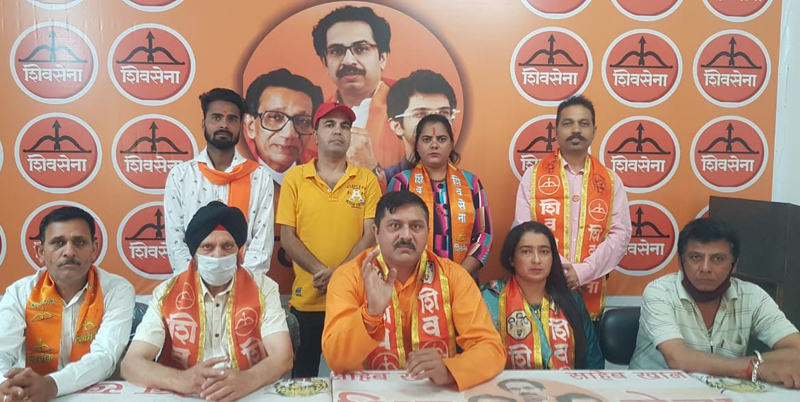 Shiv Sena leaders addressing a press conference at Jammu on Friday. Shiv Sena leaders addressing a press conference at Jammu on Friday.