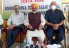 DSS president Gulchain Singh Charak addressing a press conference at Jammu.