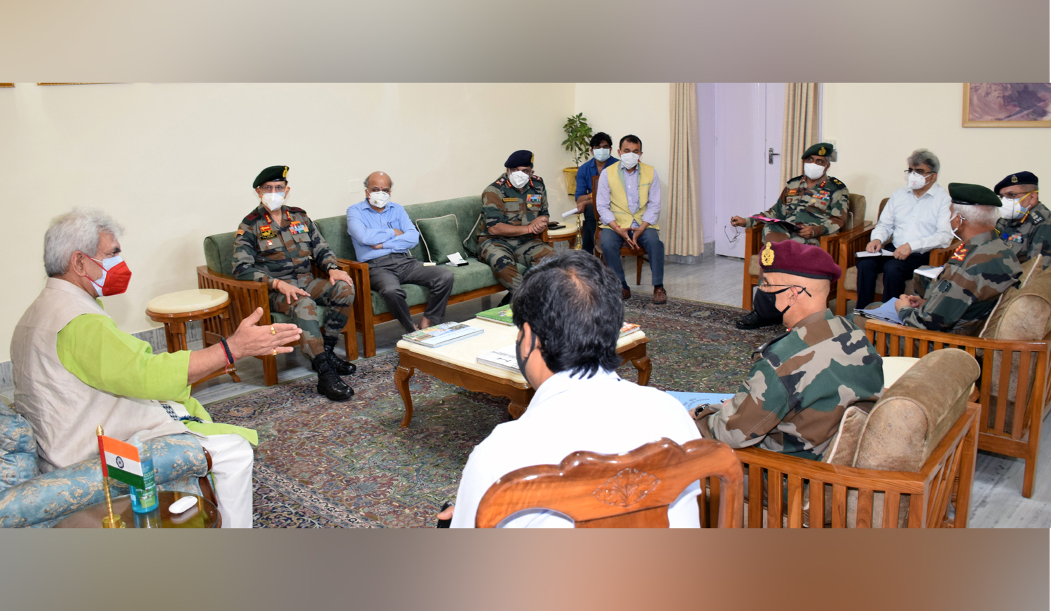 Lt Governor discusses Covid preparedness with senior Army officials of Northern & Western Commands