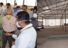 Lieutenant Governor Manoj Sinha during visit to DRDO's under-construction COVID hospital site at Bhagwati Nagar Jammu on Sunday.