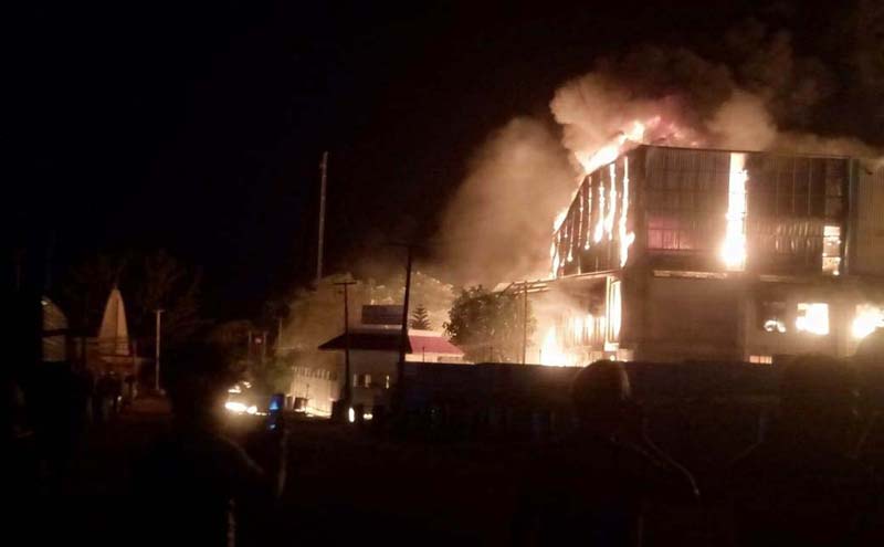 Chemical factory in fire in Udhampur. -Excelsior/ K Kumar Chemical factory in fire in Udhampur. -Excelsior/ K Kumar