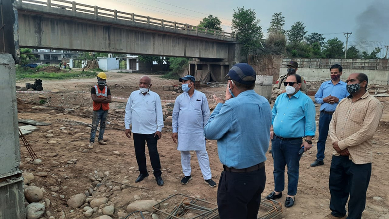 DDC Chairman and senior BJP leader Bharat Bushan Bodhi taking stock of development works in Seri Panditaan on Sunday. DDC Chairman and senior BJP leader Bharat Bushan Bodhi taking stock of development works in Seri Panditaan on Sunday.
