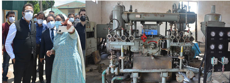 Advisor Baseer Khan inspecting oxygen generation plant in Srinagar on Monday. Advisor Baseer Khan inspecting oxygen generation plant in Srinagar on Monday.