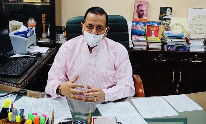 Union Minister Dr Jitendra Singh at New Delhi on Saturday. Union Minister Dr Jitendra Singh at New Delhi on Saturday.