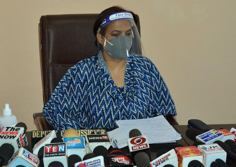 DC, Samba Anuradha Gupta talking to reporters on Thursday. — Excelsior/Nischant DC, Samba Anuradha Gupta talking to reporters on Thursday. — Excelsior/Nischant