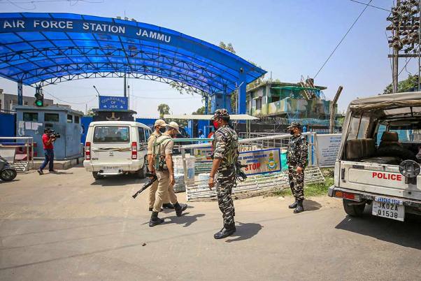 National Security Guard (NSG) team enters IAF station in Jammu.