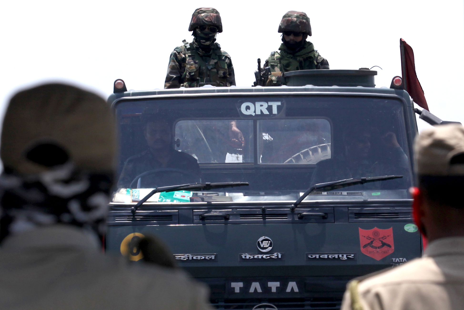 Soldiers patrol near Army installation at Kaluchak in Jammu on Monday. -Excelsior/Rakesh Soldiers patrol near Army installation at Kaluchak in Jammu on Monday. -Excelsior/Rakesh