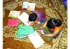Children attending routine online classes from home amid pandemic in Kashmir. —Excelsior/Aabid Nabi