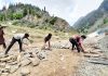 Repair works taking place on Pahalgam track to holy cave of Shri Amarnath Ji.