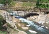 New bailey bridge being launched by BRO near Bani on Sarthal-Bhaderwah road. —Excelsior/Pardeep