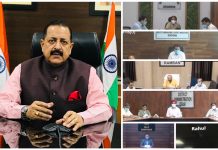 Union Minister Dr Jitendra Singh convening a meeting of District Development Commissioners and Chief Medical Officers of all the six districts of his Udhampur-Kathua-Doda Lok Sabha constituency on Wednesday.