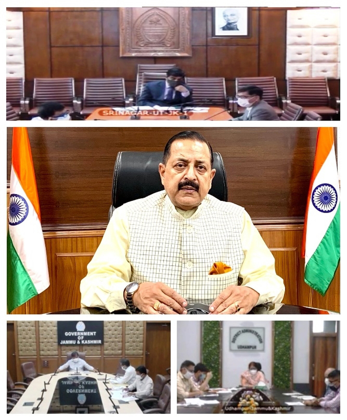 Union Minister Dr Jitendra Singh chairing a high level meeting, attended among others by Chief Secretary Arun Kumar Mehta and Principal Secretary Housing & Urban Development Board Dhiraj Gupta, to review the Devika River Project in Udhampur, on Thursday. Union Minister Dr Jitendra Singh chairing a high level meeting, attended among others by Chief Secretary Arun Kumar Mehta and Principal Secretary Housing & Urban Development Board Dhiraj Gupta, to review the Devika River Project in Udhampur, on Thursday.