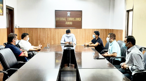 JCCI members at a meeting with Divisional Commissioner Dr Raghav Langar in Jammu on Thursday. JCCI members at a meeting with Divisional Commissioner Dr Raghav Langar in Jammu on Thursday.