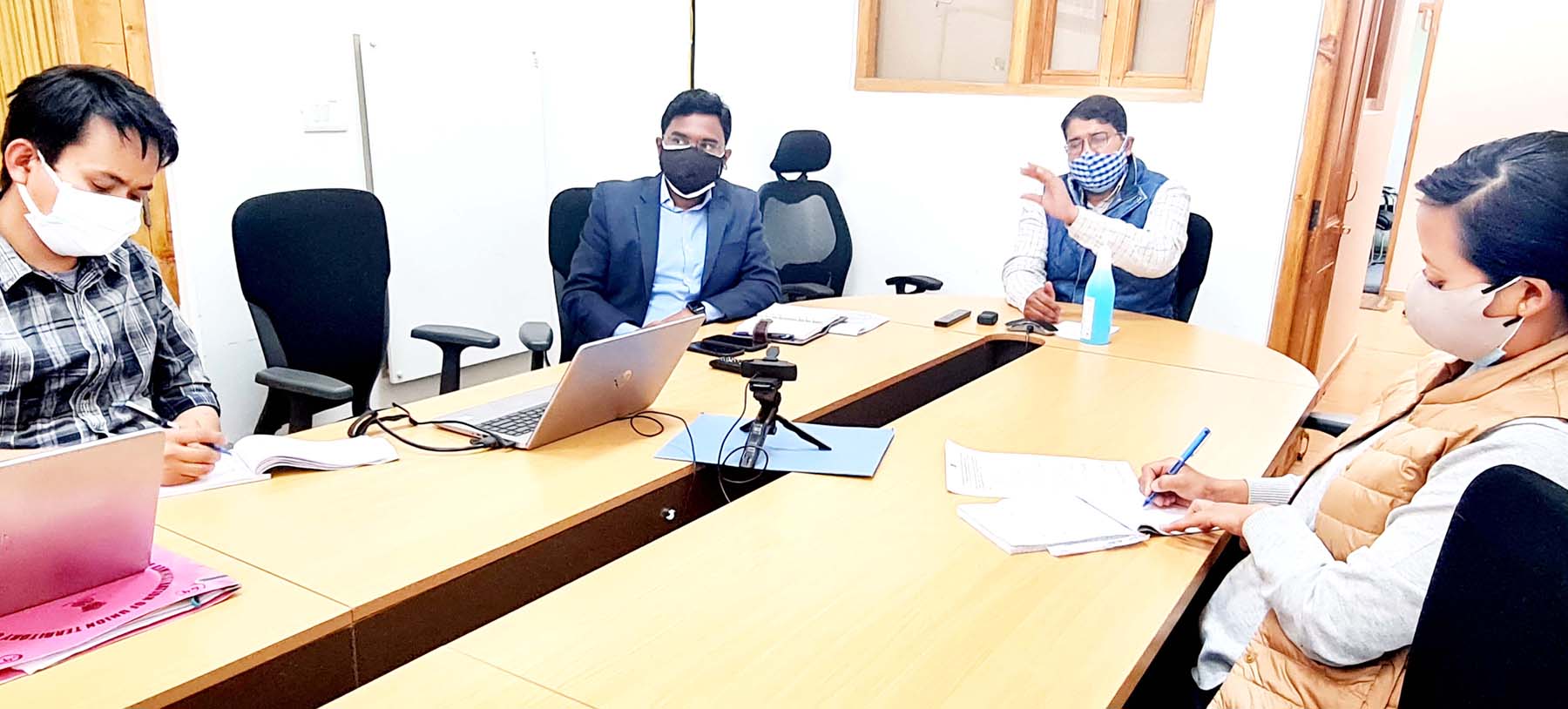 Secretary, IT Ladakh, Saugat Biswas chairing a meeting of telecom operators in Leh. Secretary, IT Ladakh, Saugat Biswas chairing a meeting of telecom operators in Leh.