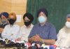 All Parties Sikh Coordination Committee Chairman Jagmohan Singh Raina addressing a press conference in Srinagar. -Excelsior/Shakeel