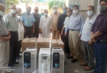 Representatives of CGPWA and Rotary Vivekananda Hospital posing a group photograph at Jammu on Wednesday.