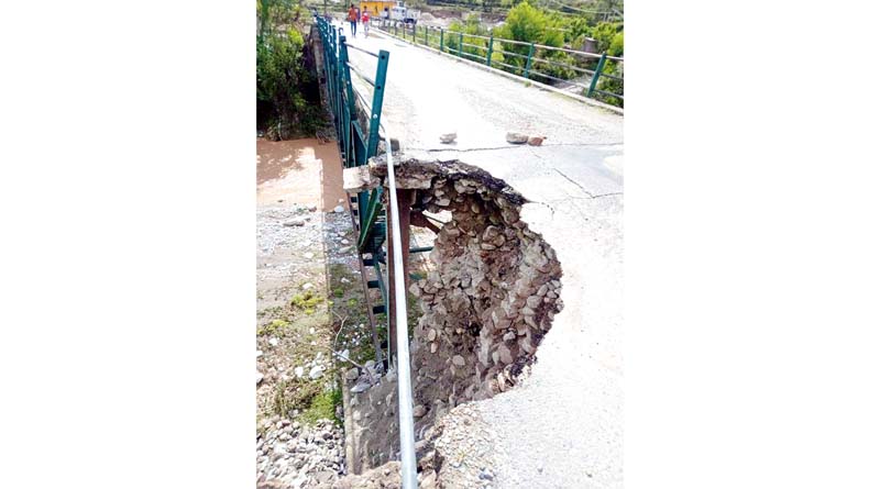 A view of broken bridge. A view of broken bridge.