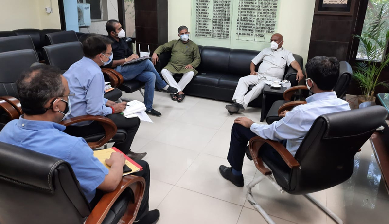 DDC chairman Bharat Bhushan in a meeting with officers at Jammu on Tuesday. DDC chairman Bharat Bhushan in a meeting with officers at Jammu on Tuesday.