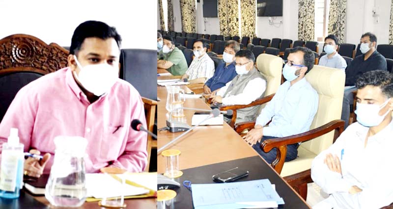 DC Anantnag Dr Piyush Singla chairing a meeting on Friday. DC Anantnag Dr Piyush Singla chairing a meeting on Friday.