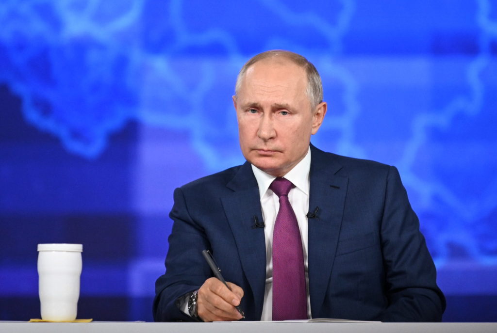 Russian President Putin takes part in an annual nationwide televised phone-in show in Moscow