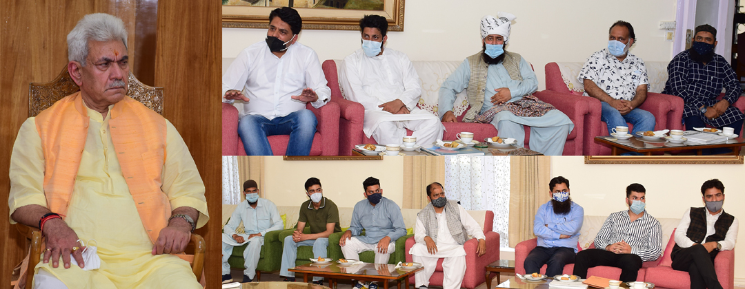 Lt Governor with delegation led by PDP Youth leader from Rajouri